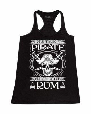 Instant Pirate Just Add Rum Racerback Tank Top Funny Jolly Roger Halloween Tee