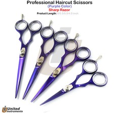 Professional Barber Hairdressing Scissors Shear Purple 4.5'', 5.5'', 5.0'', 6.0"