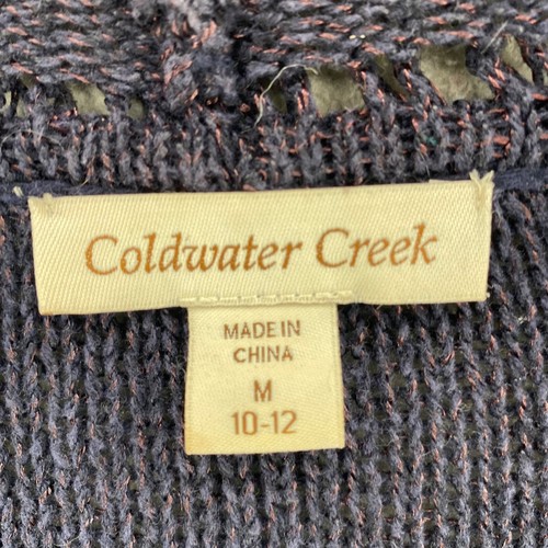Coldwater Creek Sweater Womens Medium Navy Linen Blend Cap Sleeve Open Cardigan - Bild 5 von 12