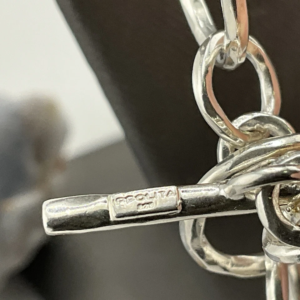 Collar con palanca clásica Bastilla oro 18K IPPOLITA de plata de ley 36" 100 g Foto 4 de 4