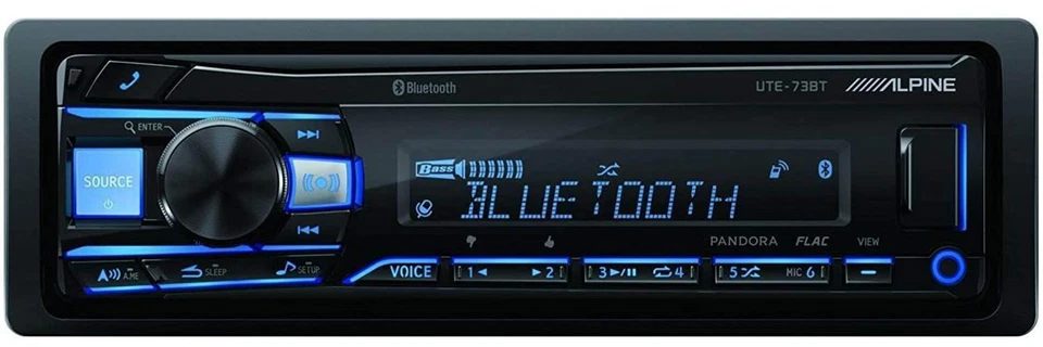 Alpine UTE-73BT In-Dash Digital Media Receiver with Bluetooth Remote Control & - Image 3 of 4