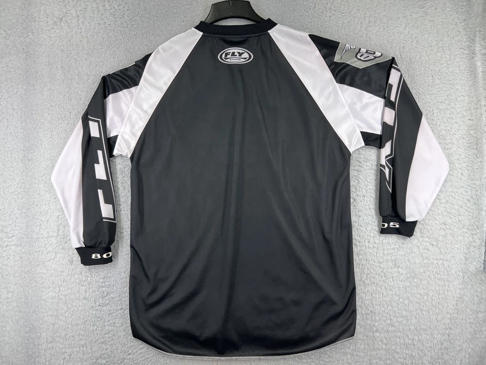 Fly Racing MX Jersey Mens Large Black White Long Sleeve 805 100% Polyester - Image 2 of 4
