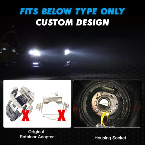 2x H7 LED Headlight Bulbs Adapters White 60W Low Beam For Nissan Qashqai J10 - Picture 5 of 12
