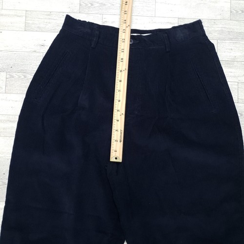 Dressbarn Corduroy Pants Mom Hi-Rise Navy Blue Womens 12 Preppy Casual NEW - Picture 8 of 12