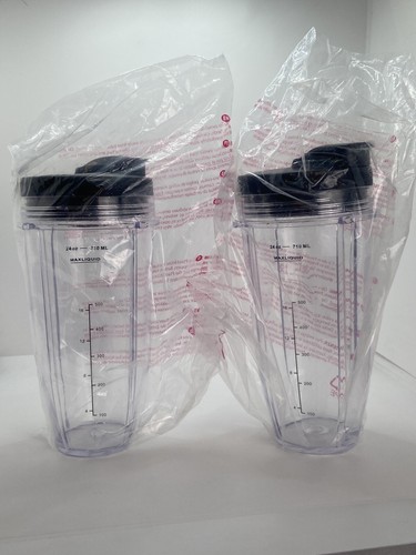 JOYSTAR 2 PC Replacement Nutri Ninja 24 Oz Cup With Flip Lid - Pack of 2 - 第 1/6 張圖片