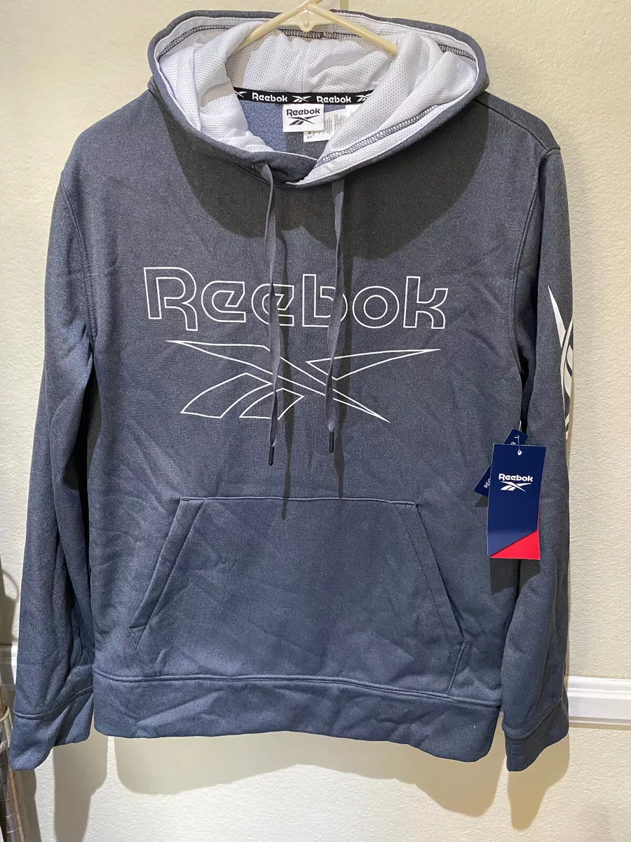 Reebok Box Jump 2.0 Pullover Hoodie Ebony Heather Gray Men s Sz