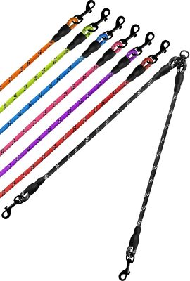 Double Dog Leash | Reflective Rope | No Tangle | Double Leash for Two Dogs | Pup