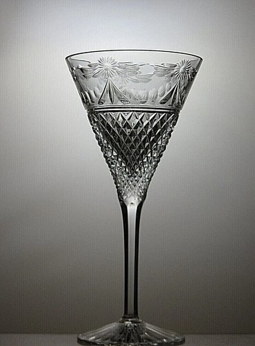 Stuart Crystal "Beaconsfield" Cut Claret Wine Glass 7 3/4" - 24B - Picture 2 of 5