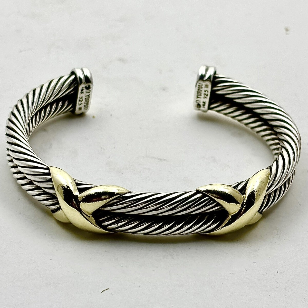DAVID YURMAN Sterling And 14K Double X Cable Bracelet
