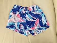 Lilly Pulitzer GIRLS MINI CALLAHAN SHORT Sz 4 Indigo Star Struck GLOW Blue 44