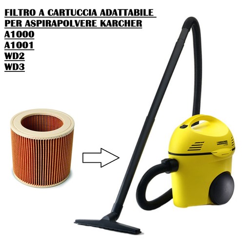FILTRO A CARTUCCIA COMPATIBILE PER ASPIRAPOLVERE KARCHER A1000 A1002 WD2 WD3  | eBay