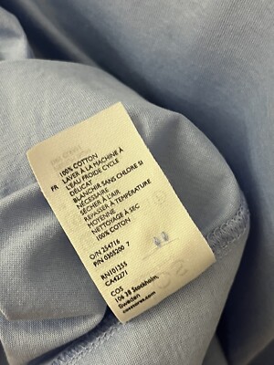 Cos Men Light Blue Collared Button Up Shirt Short Sleeve,Size M