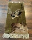 Silk Chinese Wall Hanging 2x4 Vintage Handmade Bird on Mountain Rug Tapestry