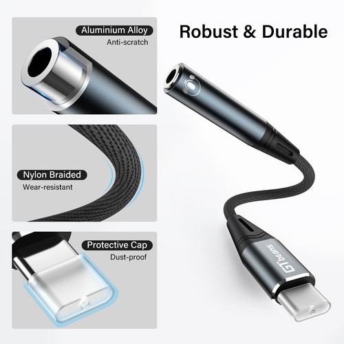 For Samsung Google USB-C Type C to 3.5mm Earphone Audio Aux Stereo Cable Adapter - Picture 2 of 14