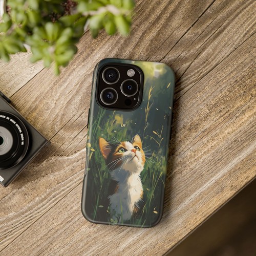 Calico Kitty Cat Grass Field - Phone Ink Cover Case for iPhone, Galaxy, Pixel - 第 9/281 張圖片