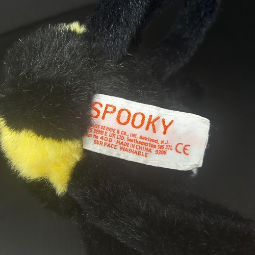 Russ Berrie Spooky Spider Plush Black Yellow Stripes Stuffed Animal Halloween - Picture 7 of 12