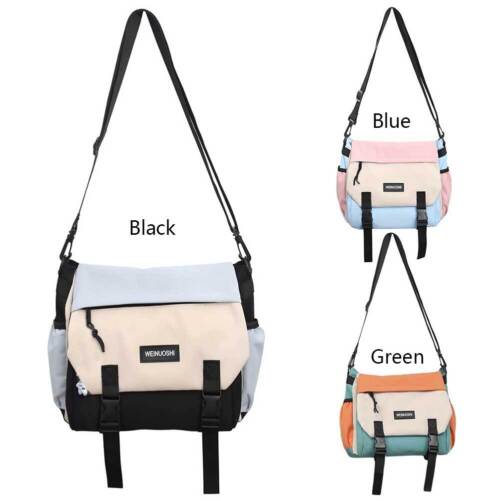 Unisex einfache Postbote Tasche Reißverschluss Freizeit Sling Bag für College Reise Business - Bild 4 von 21