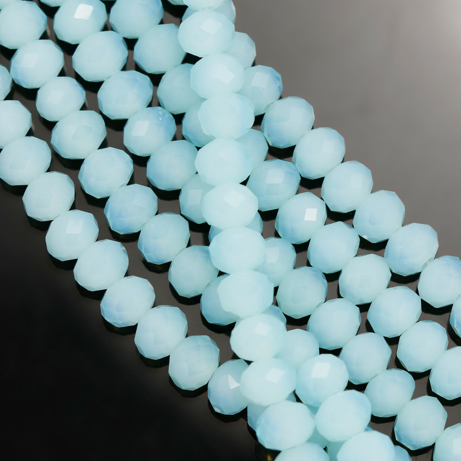 Faceted Rondelle Crystal Cut Glass Beads Spacer 4mm 12mm for Jewellery