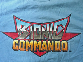 Lt Blue Capcom Bionic Commando Logo Short Sleeve Adult XL T-Shirt Nintendo NES