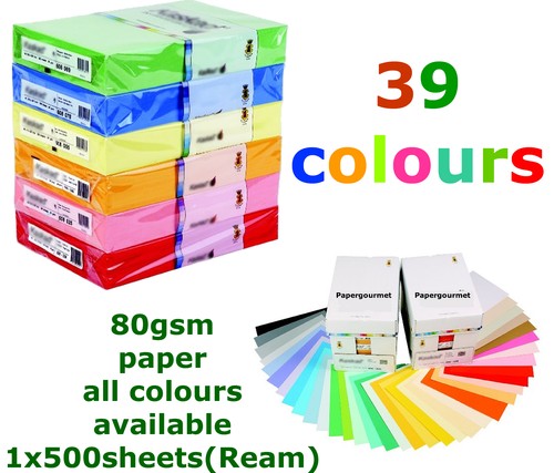 A4 Coloured Paper Reams, 80gsm Paper & 160gsm Card (40 Colours to Choose From)  - Picture 1 of 35