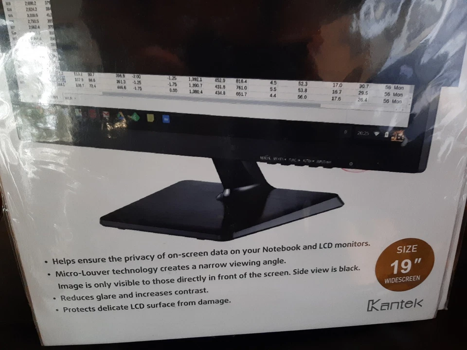 FOUR Kantek Secure View LCD Monitor Privacy Filter For 19" Widescreen, SVL190W - Image 2 of 4