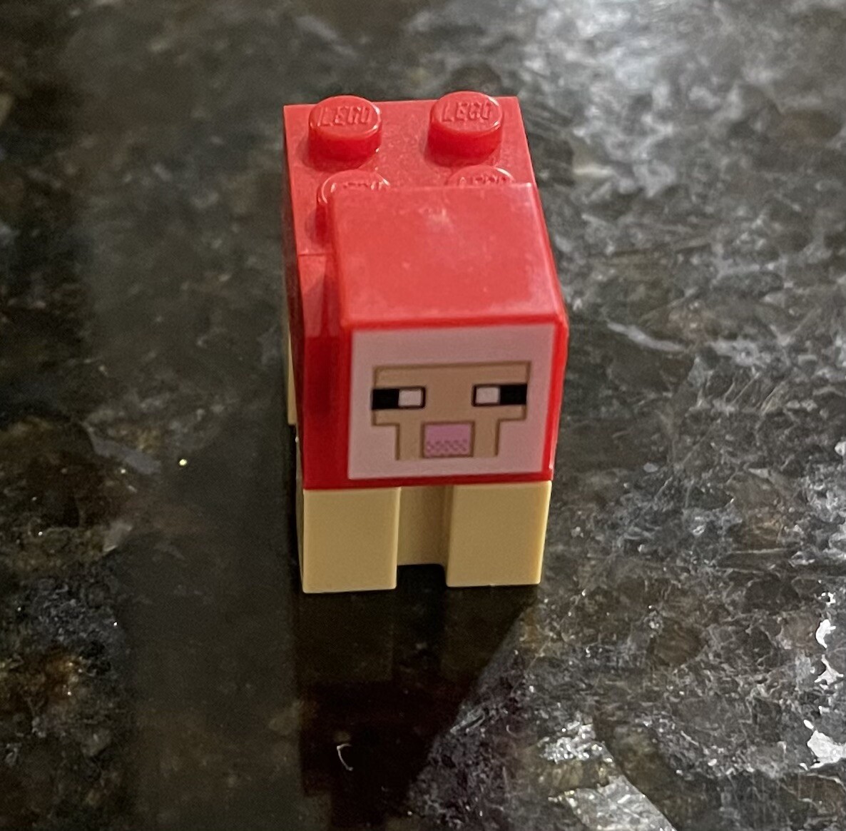 lego minecraft red sheep