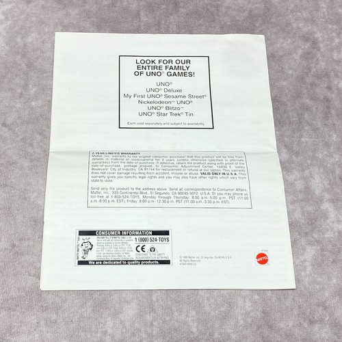 Uno Attack Game Instruction Booklet Only - Picture 2 of 4