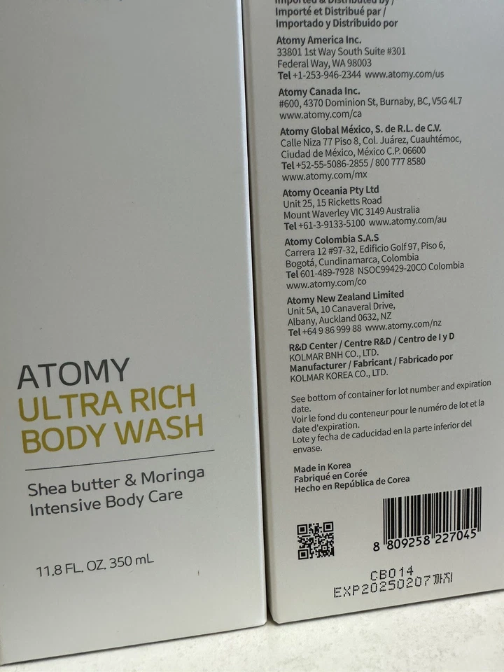 Atomy Ultra Rich Body Wash Moisturizing Cleansing Shea Butter 350ml - Image 4 of 4