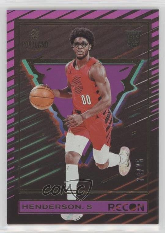 2023-24 Panini Recon Rookies Holo Purple 74/75 Scoot Henderson #246 0jr6