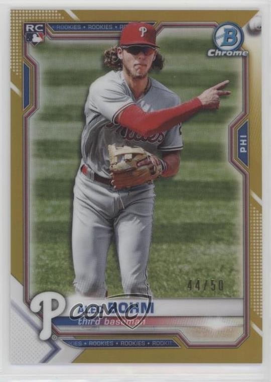 2021 Bowman Chrome Gold Refractor 44/50 Alec Bohm #94 Rookie RC
