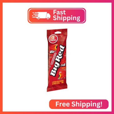 #ad Big Red Wrigley#x27;s Cinnamon Gum 3 Fifteen Stick Packs 45 Pieces Total $5.83