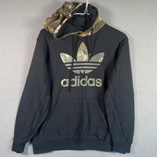 Adidas Hoodie Mens Large Black Camo Trefoil Print Pullover Sweatshirt GD5956