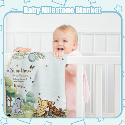 Winnie Milestone Blanket Baby Boy the Pooh Babies Monthly Gift Growth Photo