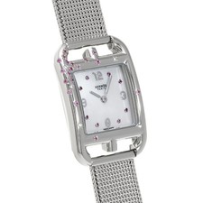 HERMES Cape Cod Pm CC1.233 White Case Size 31×23mm Ladies Used Watch #111011 3