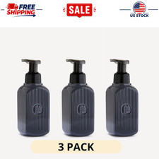 NEW 3 Pack Charcoal Ceramic Foaming Hand Soap Dispenser Dark Sleek Design Sink