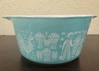 Vintage Pyrex Cinderella Mixing Bowl Amish Butterprint Pattern Turquoise #442