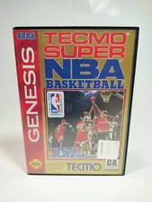 Tecmo Super NBA Basketball genesis CIB tested see vid / see description