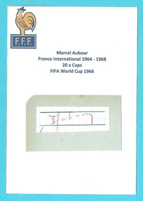 MARCEL AUBOUR FRANKREICH INT 1964-68 WM 1966 EX LYON, SCHÖNES ORIGINAL AUTOGRAMM