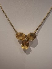 Antikes Collier mit Citrinen Silber vergoldet
