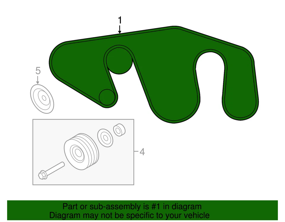 Nissan Armada 2017-2024 genuino - Cinturón Serpentine 11720-1LA0B Foto 3 de 3