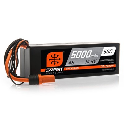 Spektrum Accessories 5000mAh 4S 14.8V 50C Smart LiPo Hardcase IC5 SPMX50004S50H5