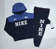 NIKE Sweatshirt Hoodie  Pants 2 Piece Fleece Set Blue Size 5