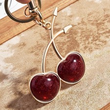 Realistic Cherry Keychain Fruit Bag Charm Handbag Pendant Fashion Accessory New