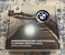 BMW 56mm Floating 50th Anniversary 36122455268 Wheel Center Hub Caps