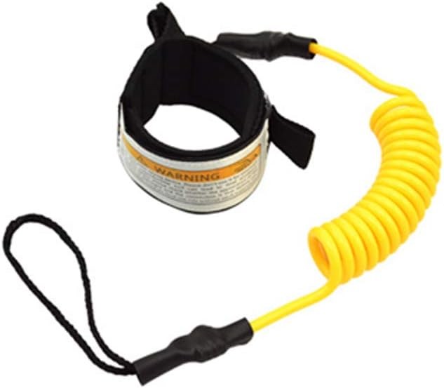 Surfboard Leash, Straight Surf Board Leg Rope, Coiled Sup Leash Yellow 