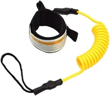 Surfboard Leash, Straight Surf Board Leg Rope, Coiled Sup Leash Yellow 