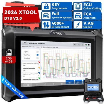   XTOOL D7S KFZ OBD2 Diagnosegerät Bidirectional Scanner Alle System ECU Coding