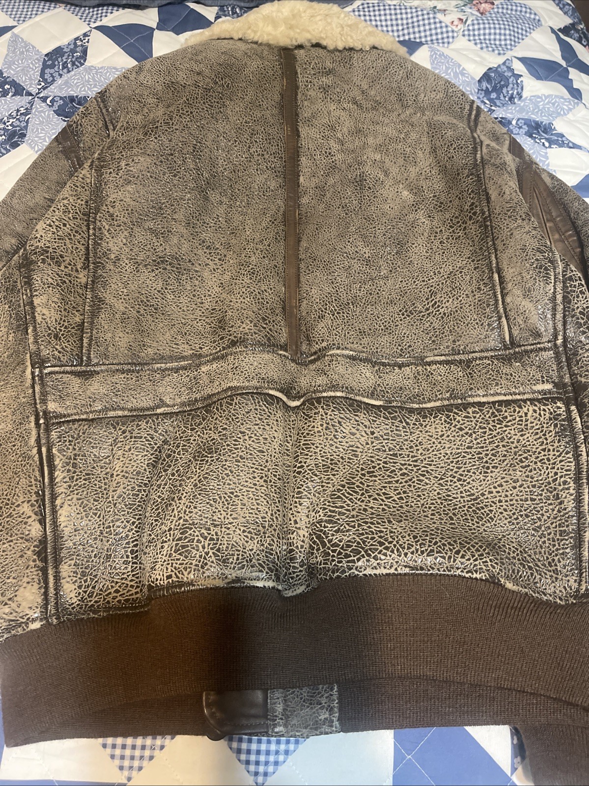 Men's Leather Bomber Jacket Brown image 8