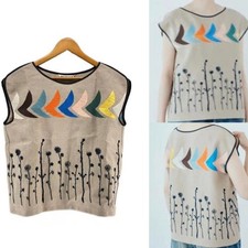 mina perhonen noppara bird Short sleeveless blouse Size38