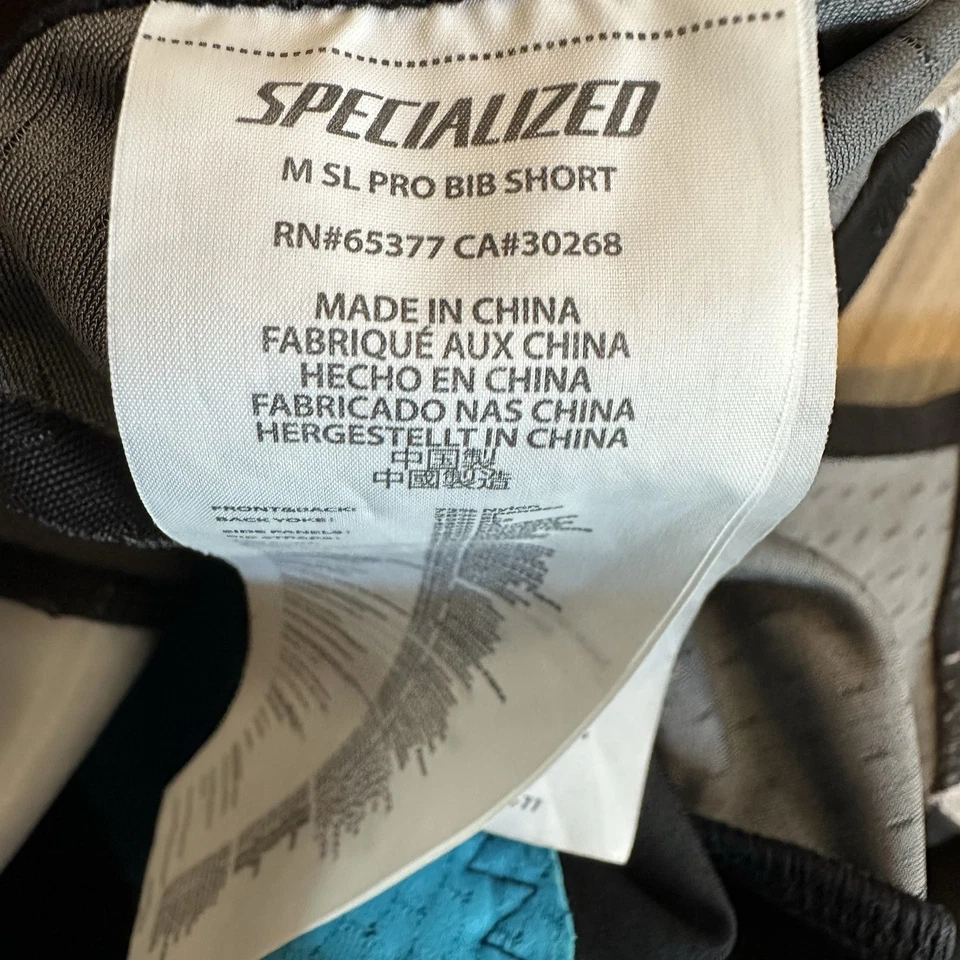 Specialized Pro Men's SL Cycling Bib Shorts Black/White Size XL Padded - Image 4 of 4